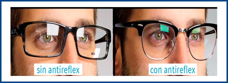 difencia de lentes sin antireflex y con antireflex